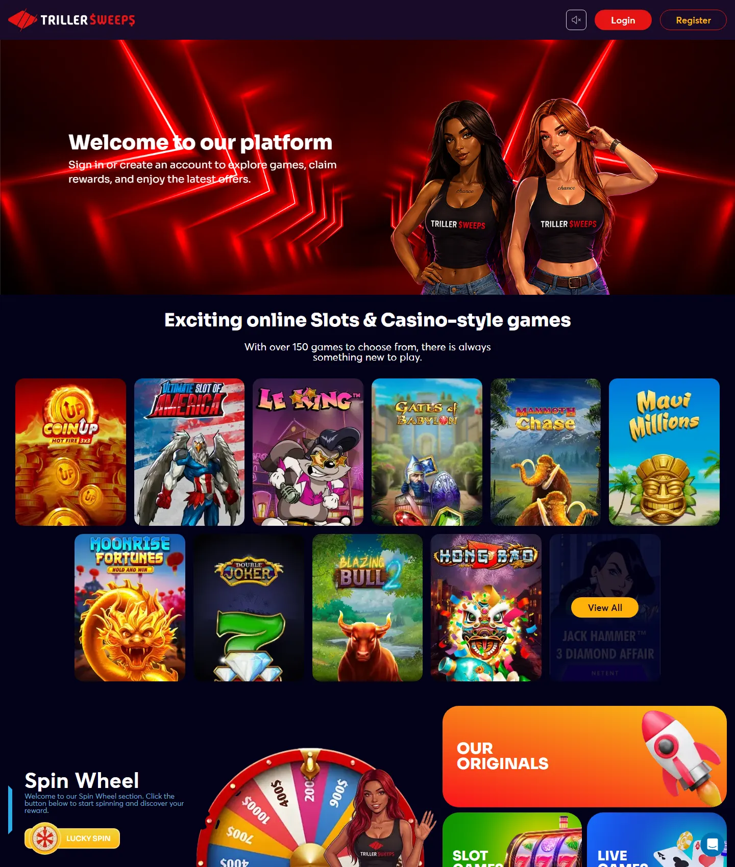 Screenshot of the Triller website