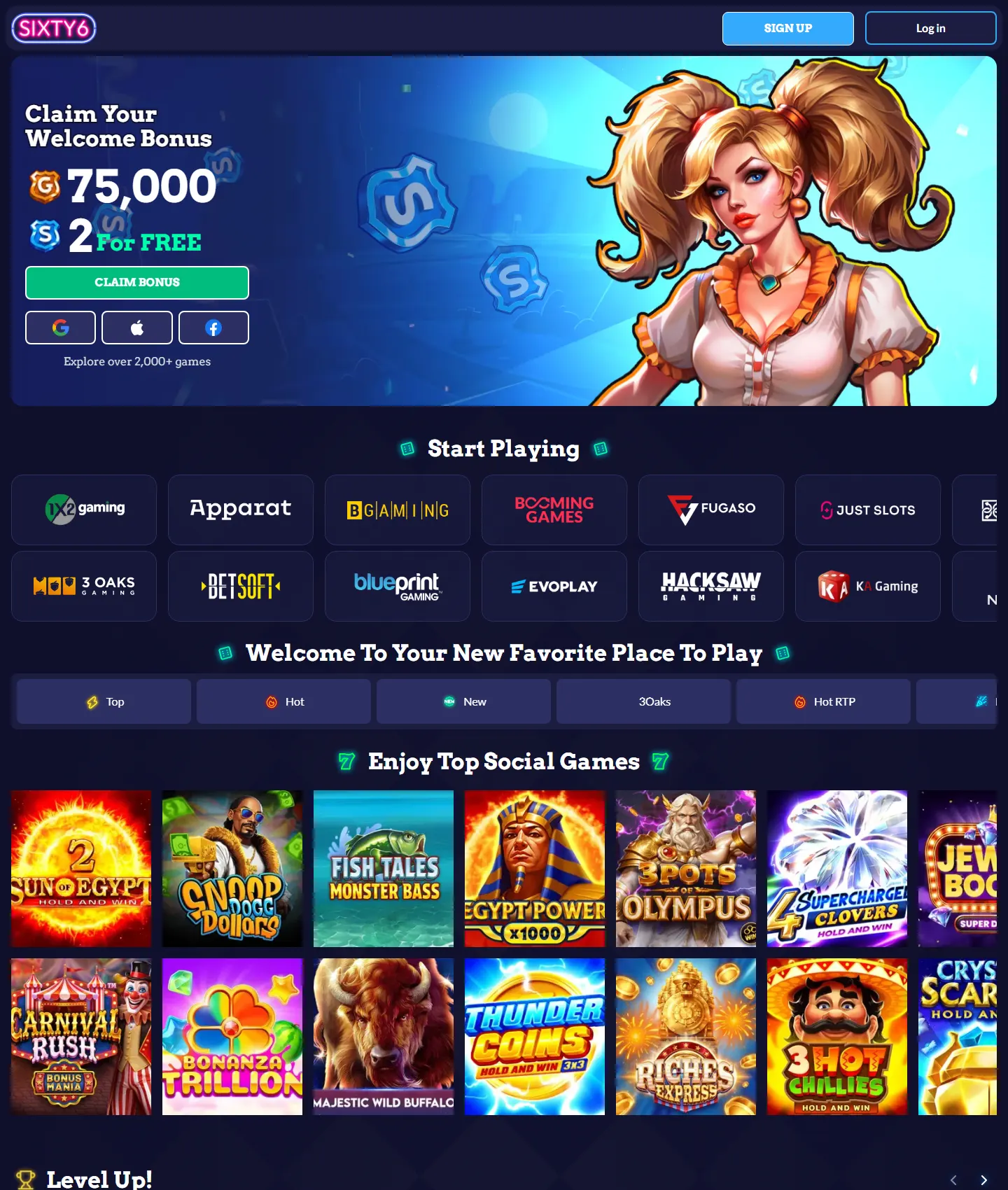 Screenshot of the Sixty6 website